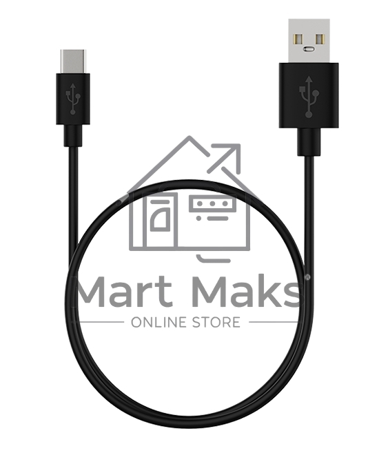 Кабель Maxvi MC-02 black USB-A - Type-C ток макс. нагрузки 2А, макс. напряжение 5V, длина кабеля 1м, материал PVC, черный