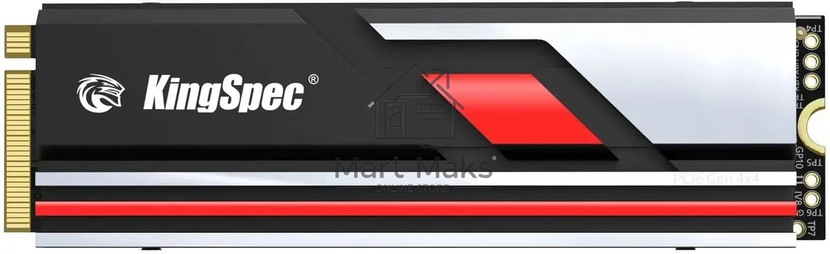 Накопитель SSD KingSpec XG7000 XG7000-1TB PRO, 1024GB, PCIe 4.0 x4, M.2 2280, NVMe, R/W 7400/6600, с радиатором