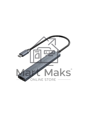 Концентратор Vention OTG USB 3.2 Gen 2 Type-C на 4 USB порта + USB-C PD Серый - 0.15м.