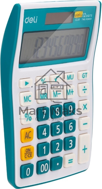 Калькулятор настольный Deli E1238/BLUE синий 12-разр.