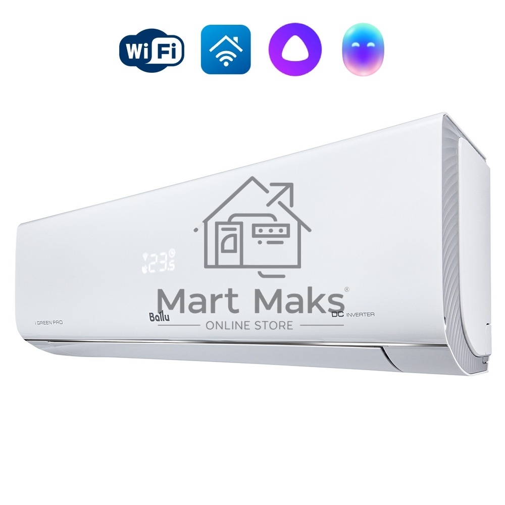 Блок внутренний сплит-системы Ballu iGreen Pro DC BSAGI/in-09HN8_V4 инвертор, 9200 BTU, 27 м², 25 дБ, охлаждение, обогрев, осушение, белый