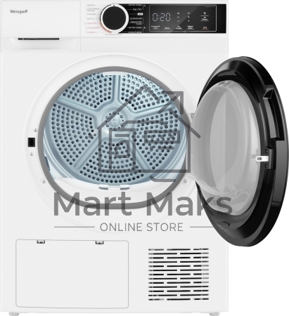 Сушильная машина Weissgauff WD 5948 Heat Pump белый, 8 кг, сушка - тепловой насос, программ - 15, 59.5 x 84.5 x 60 см