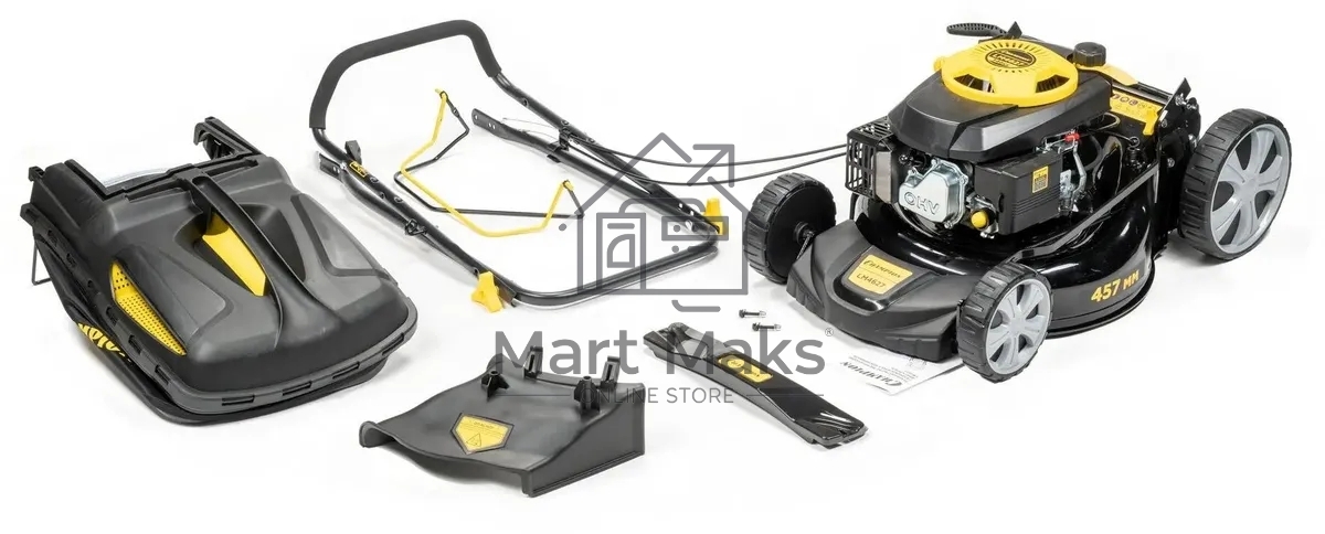 Газонокосилка Champion LM4627 (2,6кВт привод травосб.60л. шир.460мм 25-75мм 31,6кг 3в1)(Газонокосилка самоходная, Объем двигателя 139 см3, вес без травосборника 31,6 кг, Объем топливного бака 1,0 л, Мощность 2,6/3,5 кВт/л.с., объем травосборника 60 л, шир