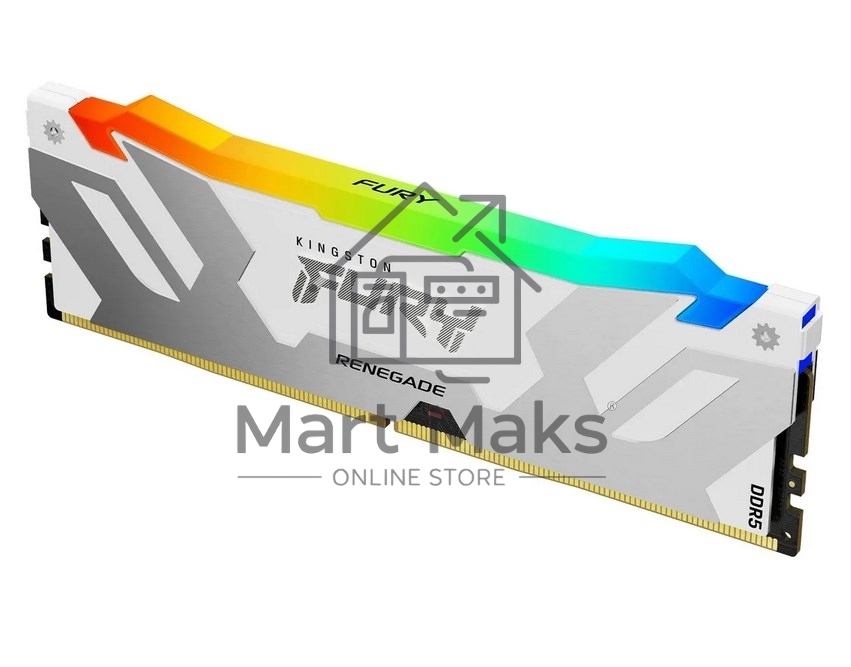 Оперативная память Kingston Fury Renegade, DDR5, 16GB (1x16GB), 8000MHz, CL38, DIMM, радиатор, RGB, белый