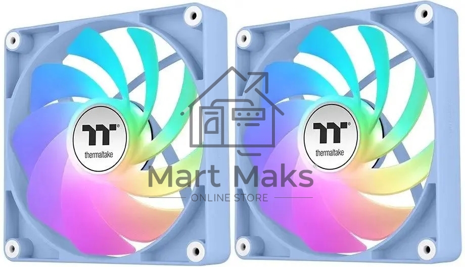 Вентилятор для корпуса Thermaltake CT120 Sync Hydrangea Reverse ARGB 120х120x25 голубой 4-pin 31.2дБ (упак.:2шт) (CL-F200-PL12BU-A) Ret