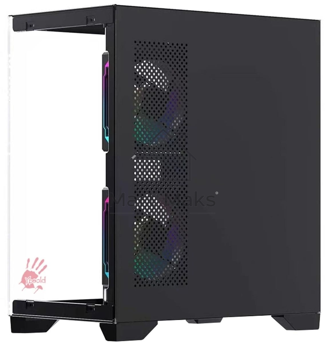 Компьютерный корпус Bloody BD-CC103F черный без БП mATX 7x120mm 1xUSB2.0 1xUSB3.0 audio bott PSU