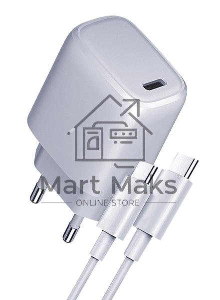 Сетевое зарядное устройство Qumo Energy light PD 35Вт (Charger 0067), 1 USB Type-C, + кб 1м, 60Вт.