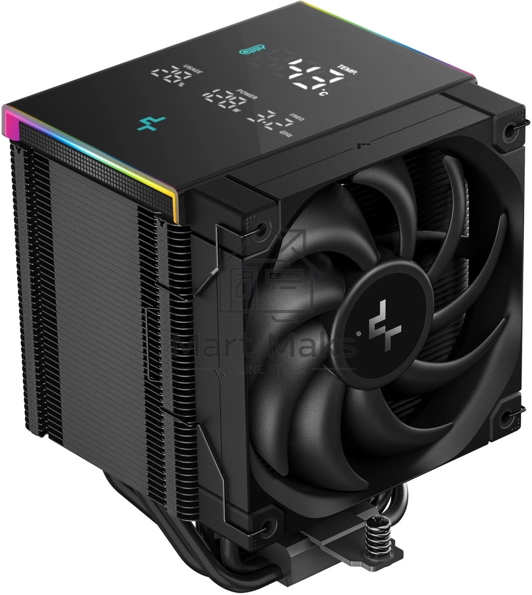 Кулер для процессора DEEPCOOL AK500 DIGITAL PRO черный, 120 мм, алюминий/медь, 1750 об/мин, 25 дБ, 4 pin, 162 мм
