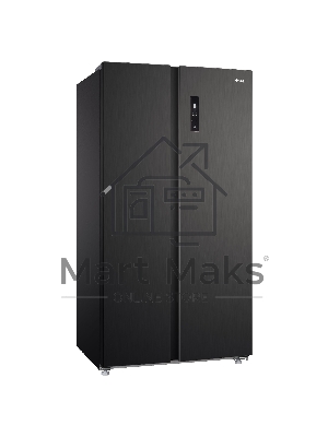 Холодильник Korting KNFS 93535 XN черная нержавеющая сталь двухкамерный 356/203л морозилка сбоку, No Frost, Side by Side