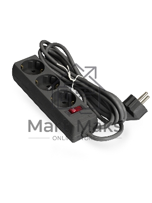 Удлинитель ExeGate EC-3-3B EX279351RUS черный, 3 м, евровилка, 3 розетки, 2200 Вт