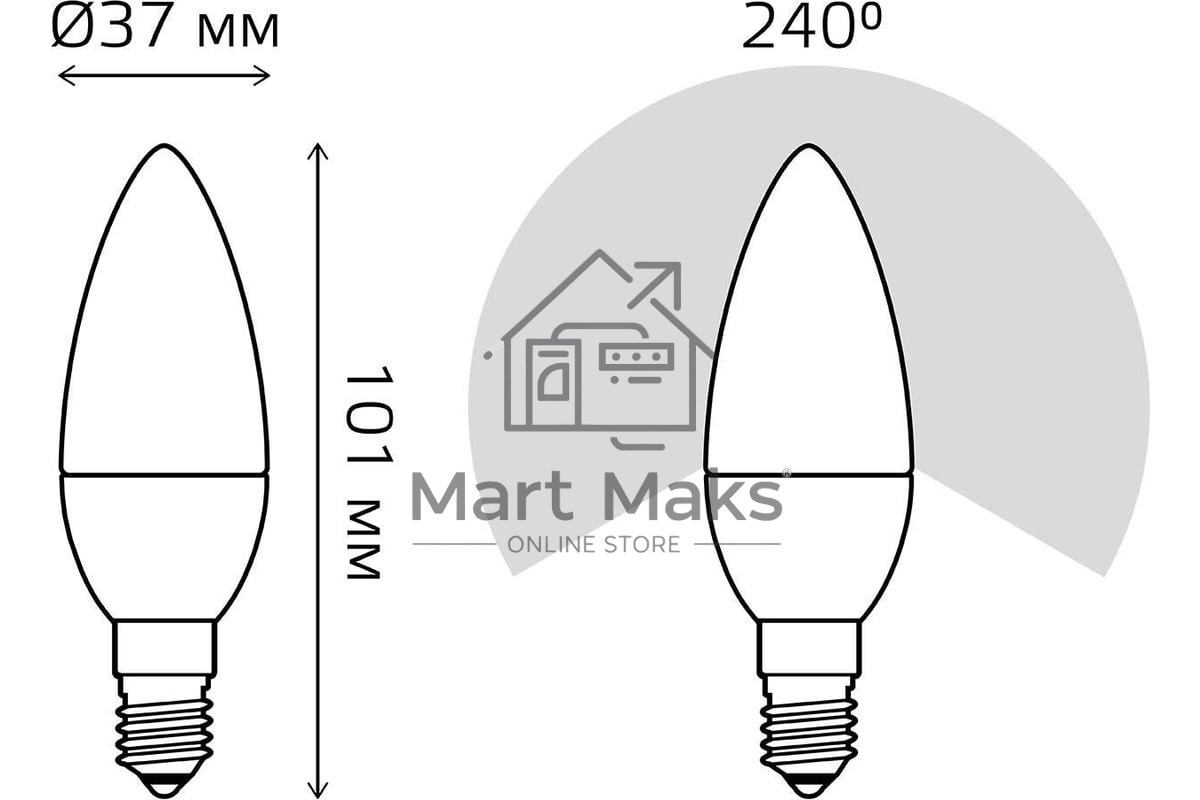 Лампа светодиодная Gauss LED Candle 7Вт E14 4100К step dimmable (диммир.) 103101207-S