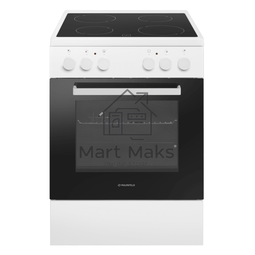 Плита электрическая Maunfeld MEC65CW07 белый, конфорок 4 шт, духовка 60 л, 60 см x 85 см x 60 см