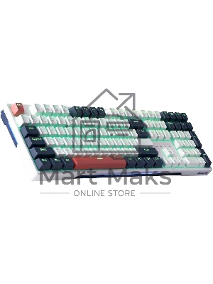 Клавиатура проводная Redragon Whisper, USB, белый + синий