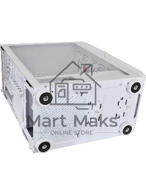 Компьютерный корпус Ginzzu GL 390 боковая дверца закаленное стекло на петлях на магнитах, controller CRC10, 4* 12R6W FAN 12CM RGb белый