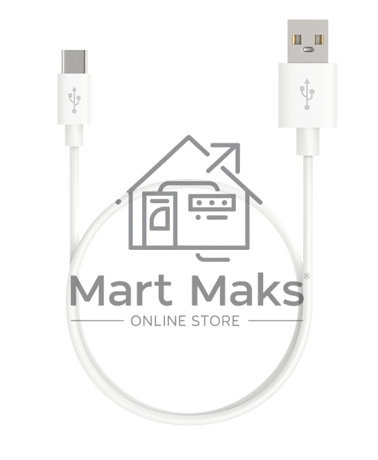 Кабель Maxvi MC-02 white USB-A - Type-C ток макс. нагрузки 2А, макс. напряжение 5V, длина кабеля 1м, материал PVC, белый