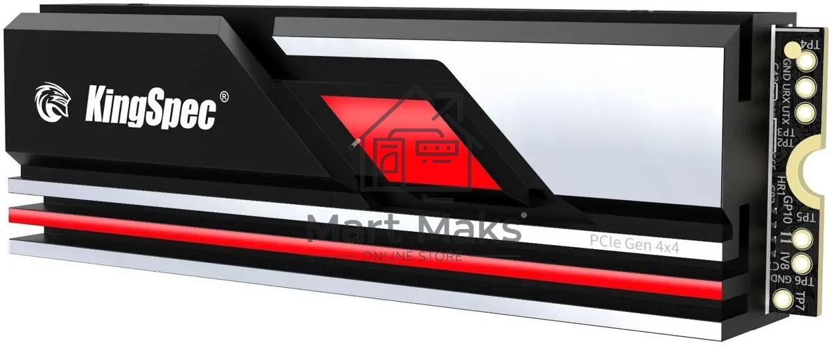 Накопитель SSD KingSpec XG7000 XG7000-1TB PRO, 1024GB, PCIe 4.0 x4, M.2 2280, NVMe, R/W 7400/6600, с радиатором