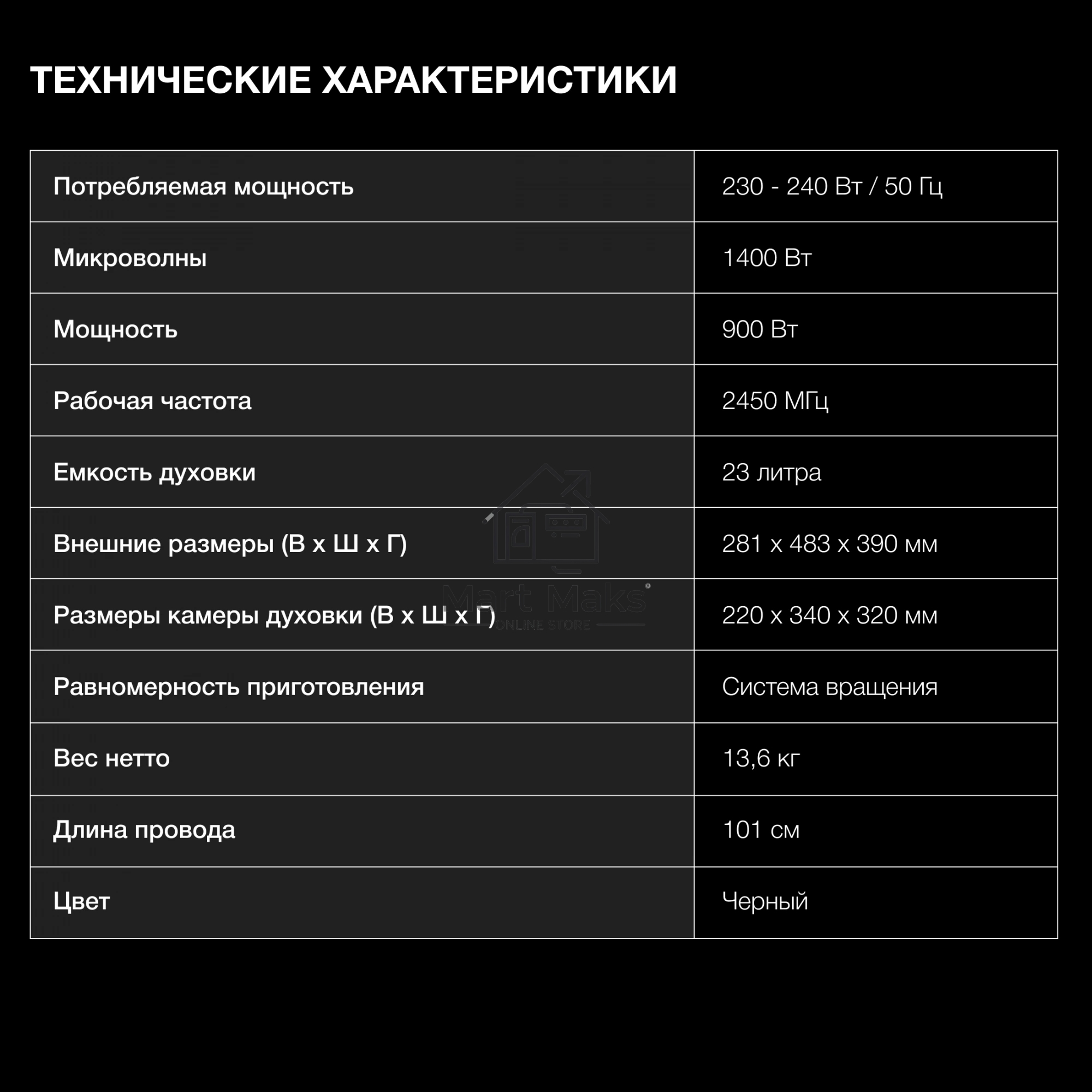 Микроволновая печь Hyundai HYM-D3028 черный/серебристый, 23 л, 900 Вт, переключатели - кнопки/поворотный механизм
