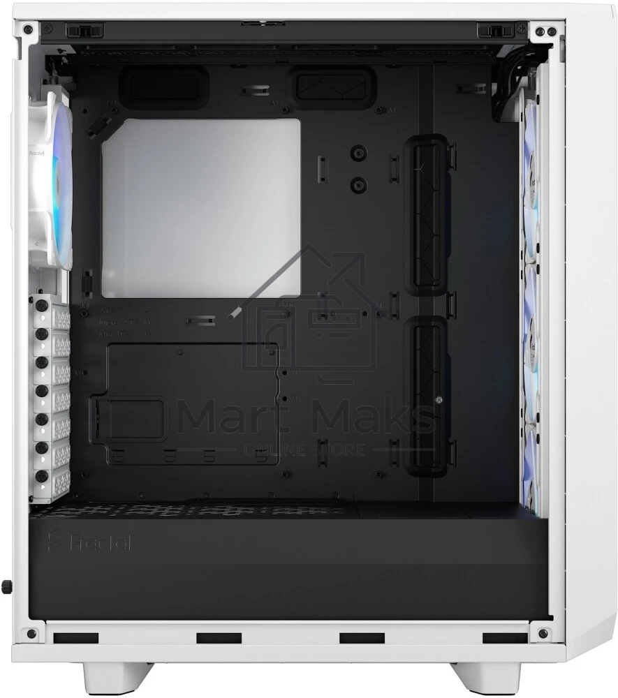 Компьютерный корпус без блока питания Fractal Design Meshify 2 Compact RGB TG Light Tint, Midi-Tower, 4x120mm RGB, 2xUSB-A 3.2 + 1xUSB 3.2 Type-C ATX, mATX, mITX White