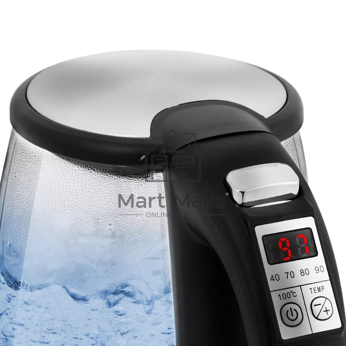 Чайник электрический Kitfort КТ-628 1.7 л, 2200 Вт, серебристый (корпус: стекло)