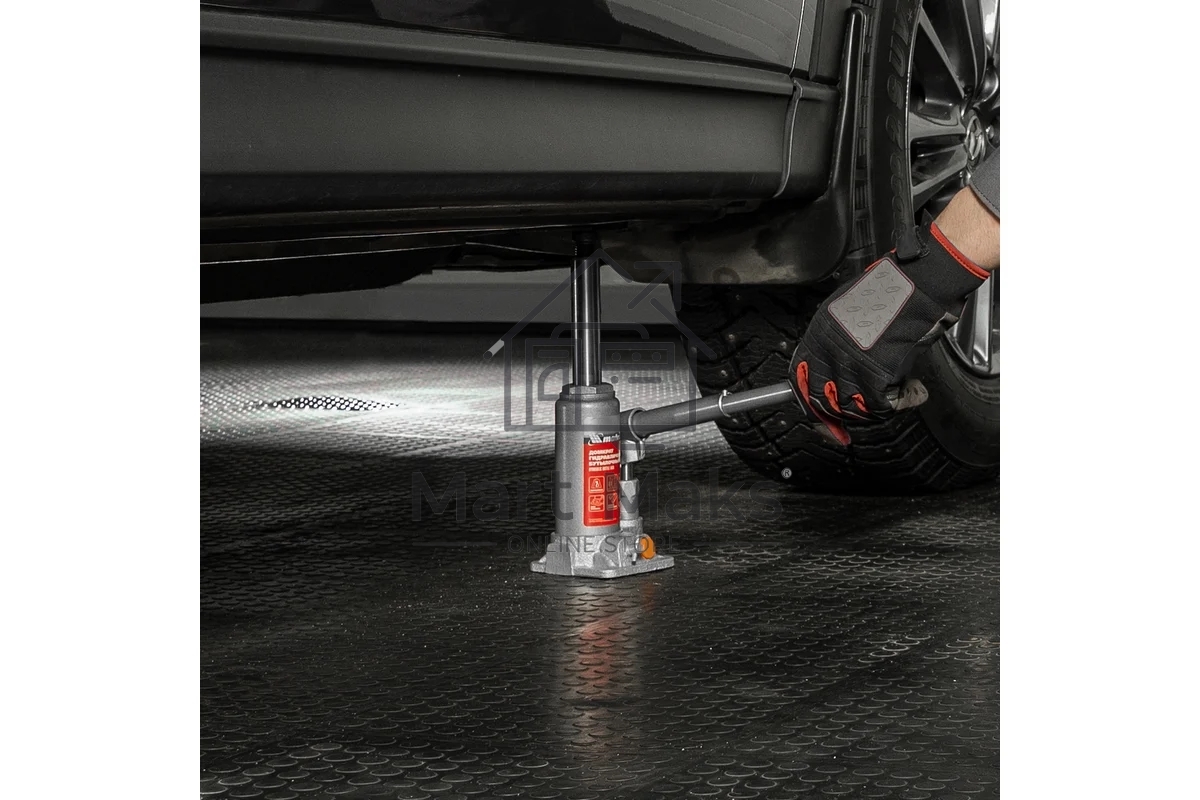 Домкрат гидравлический бутылочный Matrix, 2 т, h подъема 158–308 мм