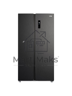 Холодильник Korting KNFS 93535 XN черная нержавеющая сталь двухкамерный 356/203л морозилка сбоку, No Frost, Side by Side