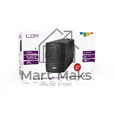 Источник бесперебойного питания CBR UPS-TWP-101EJ-650 / 650ВА / 390Вт, Schuko CEE 7 x2 outlets, USB Type-B, RJ11/45