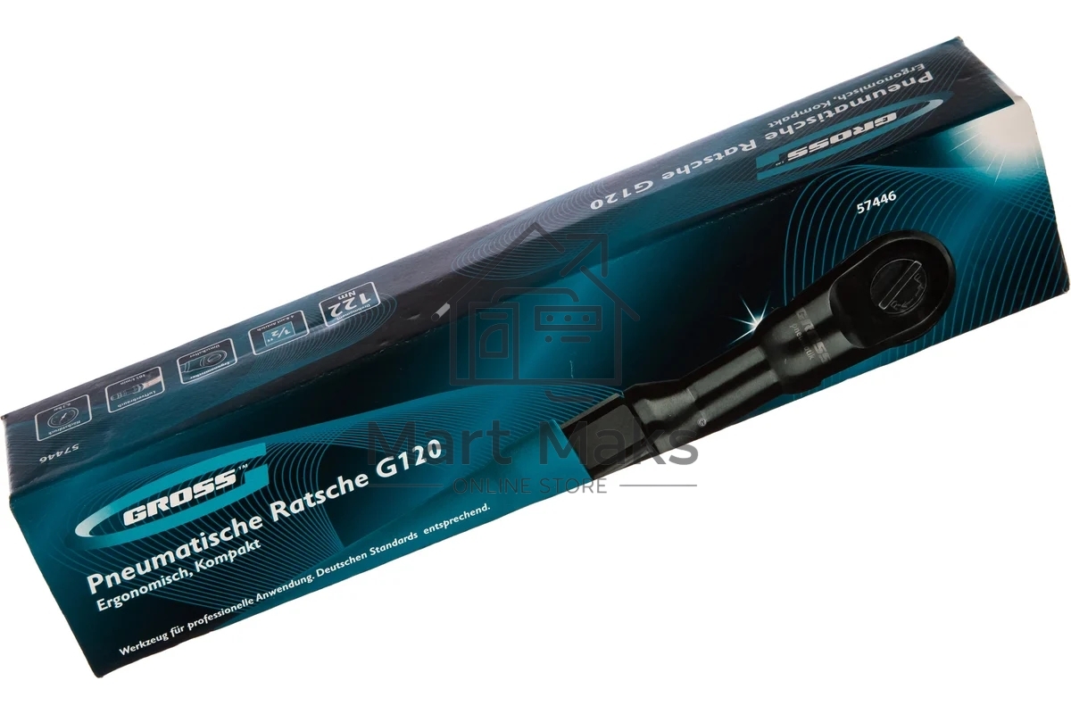 Трещотка пневматическая GROSS G120 57446 1/2'' 122нм 160об/мин