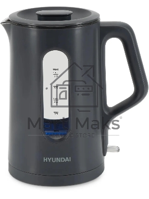Чайник электрический Hyundai HYK-G4508 1.5л. 1700Вт серый/прозрачный корпус: стекло