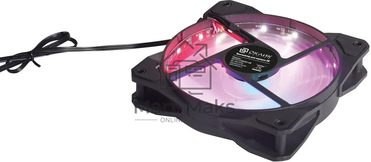 Вентилятор для корпуса Оклик OG-CF120RGB2-BK RGB 120х120x25 черный 3-pin 4-pin (Molex) 23дБ Ret