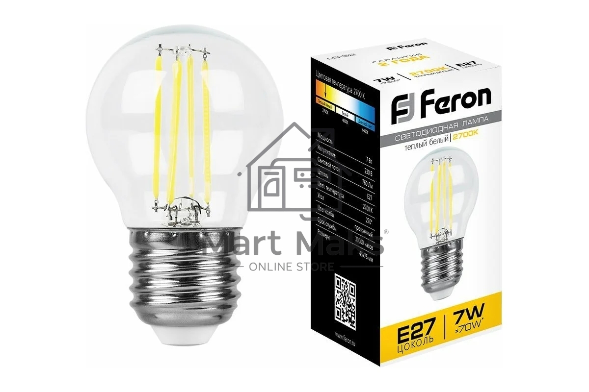 Лампа светодиодная Feron LB-52 7W 230V E27 2700K