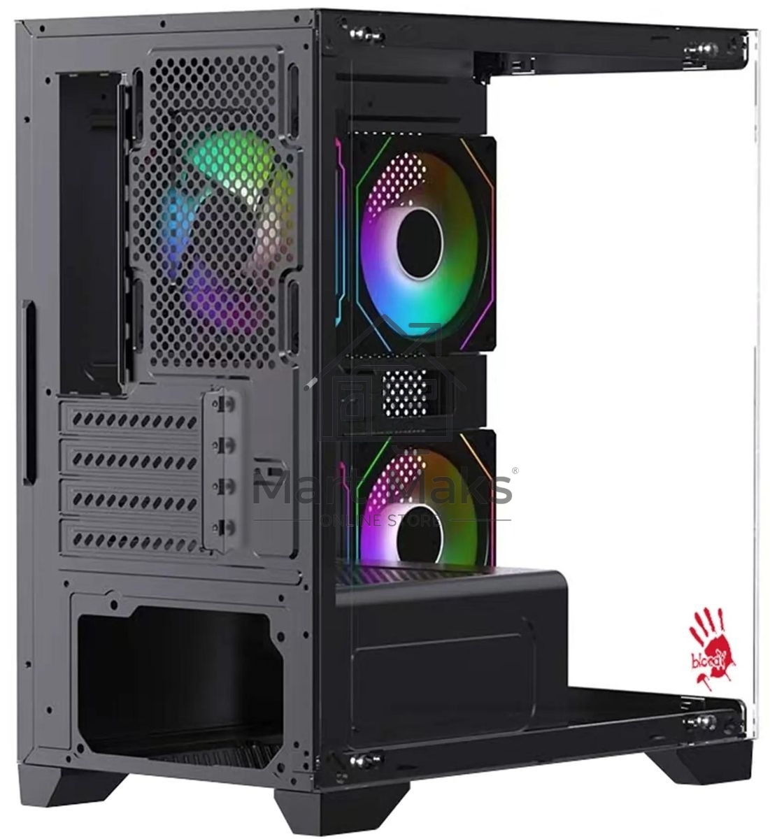 Компьютерный корпус Bloody BD-CC103F черный без БП mATX 7x120mm 1xUSB2.0 1xUSB3.0 audio bott PSU