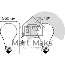Лампа светодиодная Gauss Led A60-dim E27 11Вт 3000К диммируемая