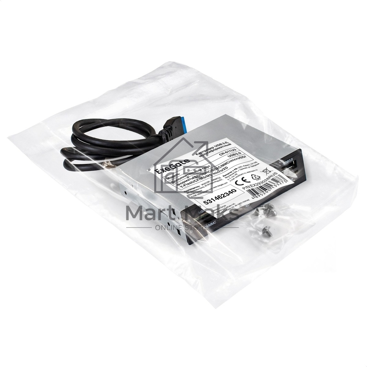 Кард-ридер ExeGate CR-415/черный/CF/SD/MMC/MS/MS Duo/MS Pro/T-Flash/USB 2.0/металл