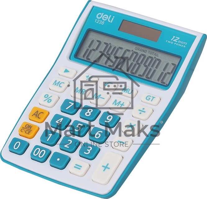 Калькулятор настольный Deli E1238/BLUE синий 12-разр.