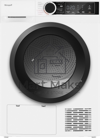 Сушильная машина Weissgauff WD 5948 Heat Pump белый, 8 кг, сушка - тепловой насос, программ - 15, 59.5 x 84.5 x 60 см