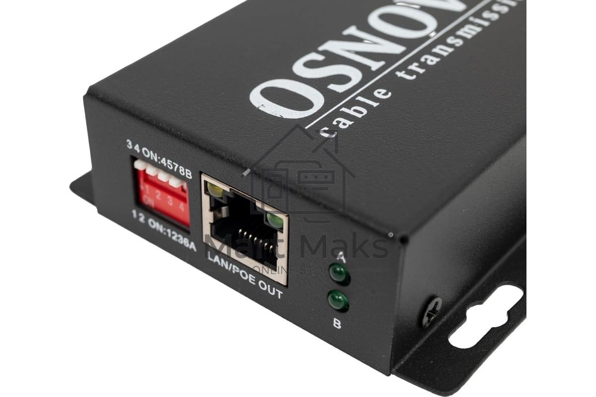 PoE удлинитель Osnovo E-PoE/1A 10M/100M Fast Ethernet на 400м (до 30W)