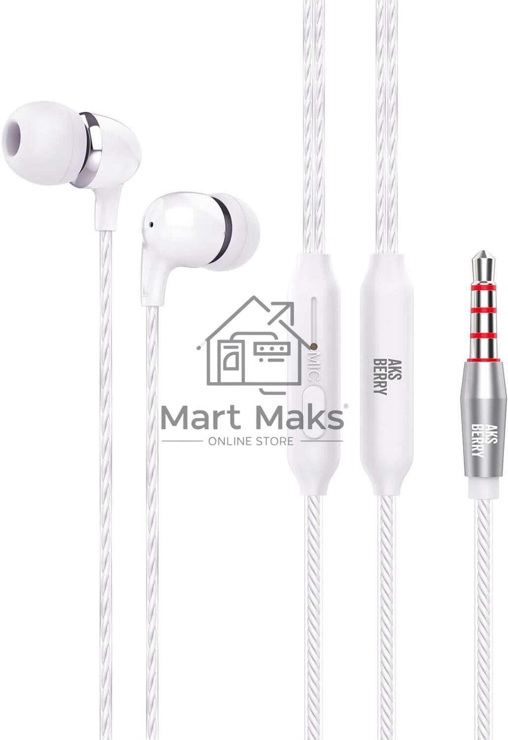 Наушники AKSBERRY (6900294030018) Y2 с микрофоном, белый