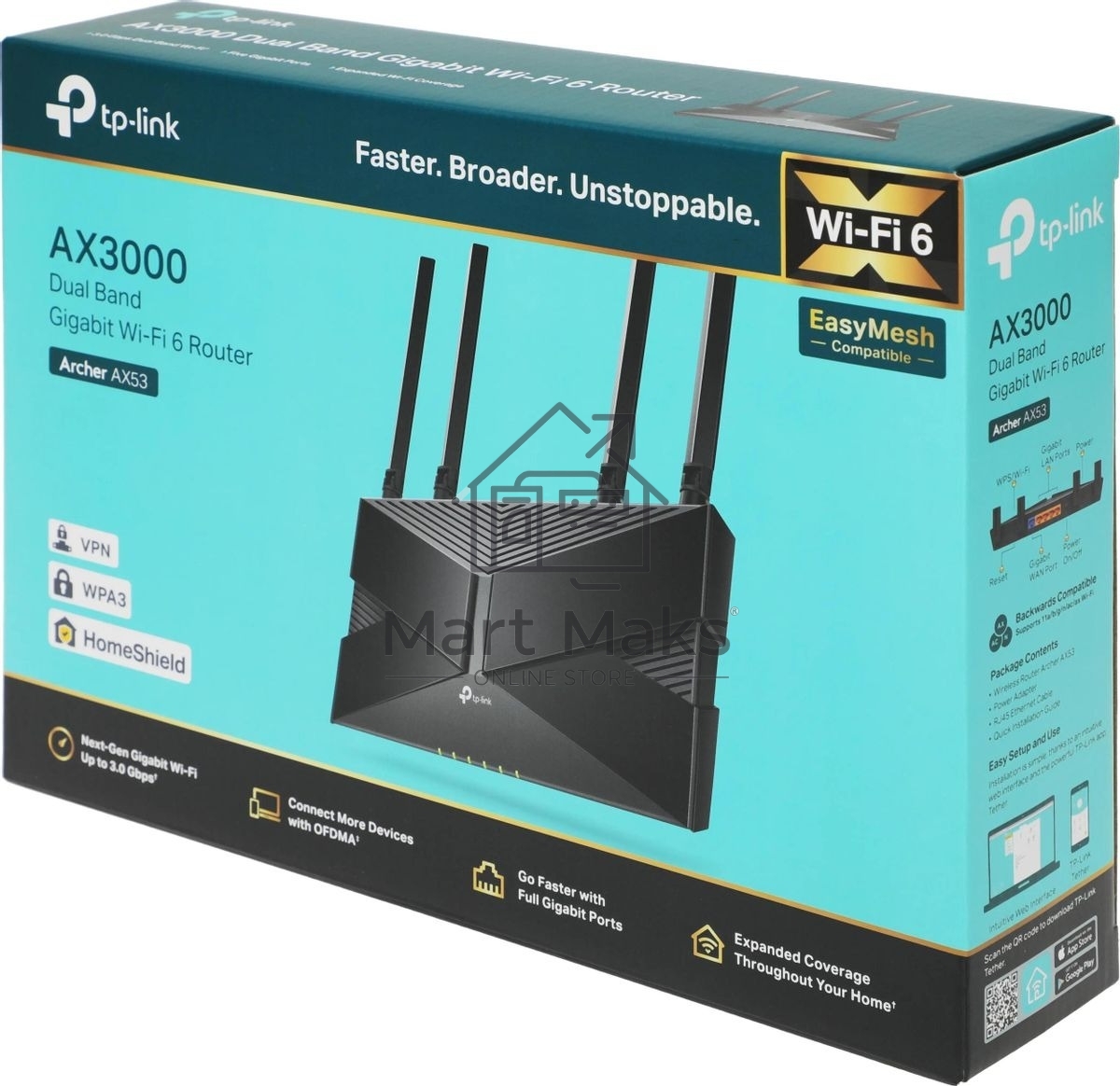 Двухдиапазонный гигабитный Wi-Fi 6 роутер TP-Link Archer AX53 AX3000