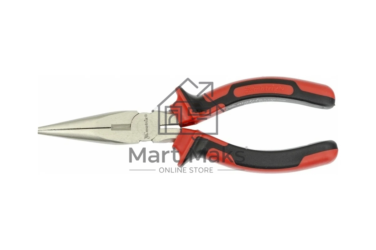 Длинногубцы Matrix NICKEL 17164 160 мм, прямые никелированные, двухкомпонентные рукоятки