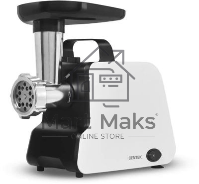 Мясорубка электрическая Centek CT-1603 белый, 2000 Вт, 2.0 кг/мин, реверс, защита от перегрузки, насадки - 4