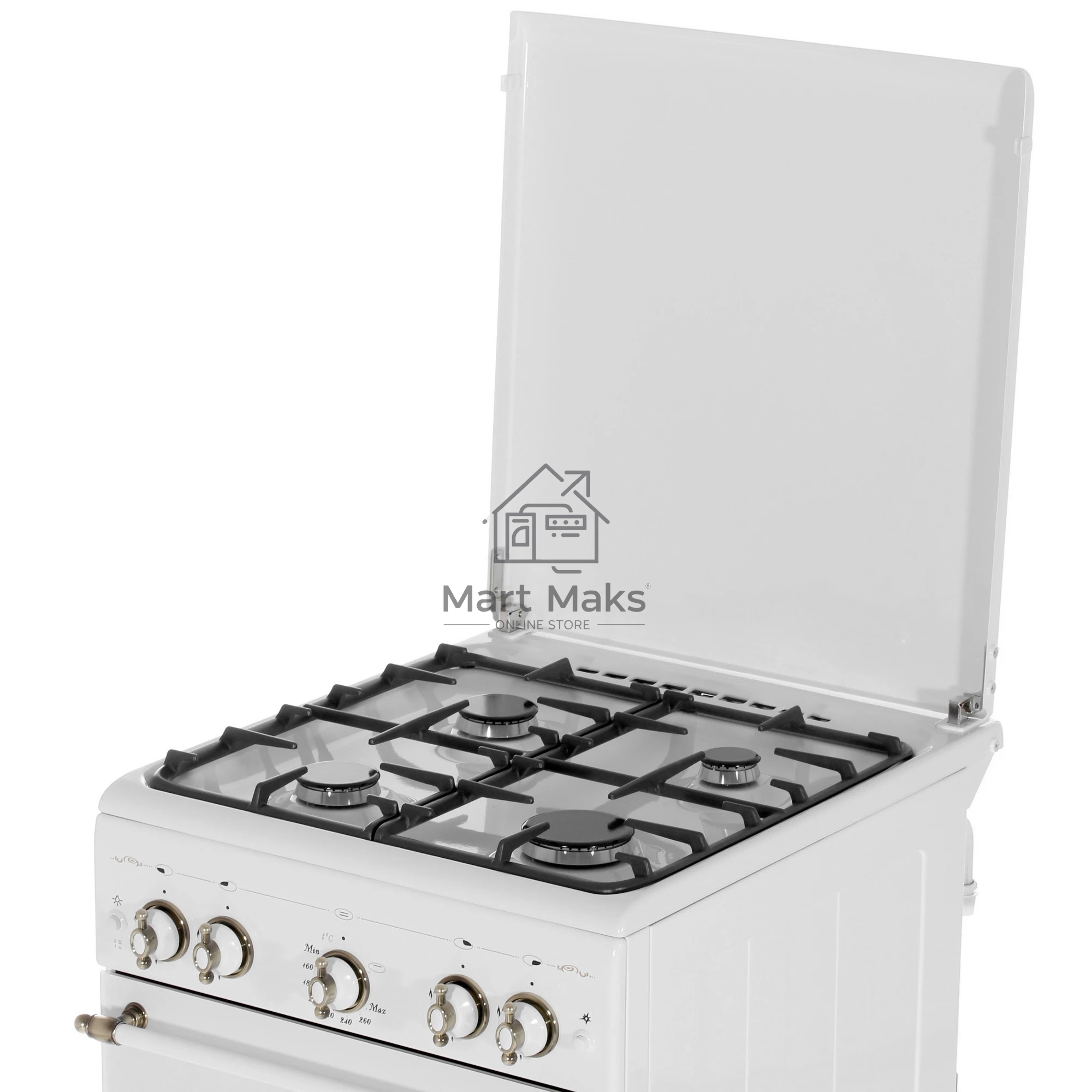 Плита газовая Gefest ПГ 5100-02 0185 белый, конфорок 4 шт, духовка 52 л, 50 см x 85 см x 58.5 см