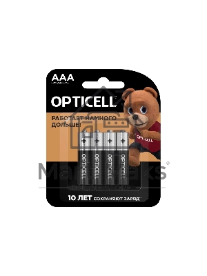 Элемент питания алкалиновый AAA/LR03 (блист. 4шт) Basic Opticell 5051002