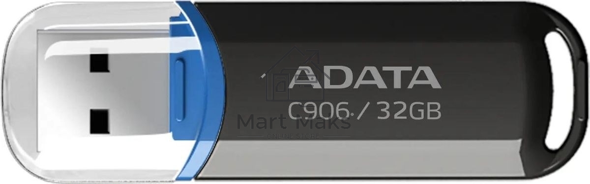 Флешка USB R/W ADATA R/W Flash Drive RTL (AC906-32G-RBK), 32Gb, USB 2.0, R/W 15/5, черный