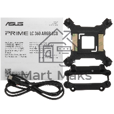 Жидкостная система охлаждения ASUS PRIME LC 360 ARGB LCD черный, алюминий/медь, 2500 об/мин, 36.5 дБ, 4 pin