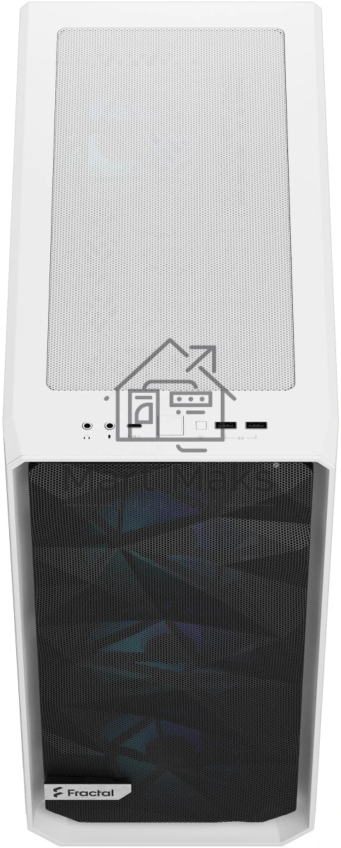 Компьютерный корпус без блока питания Fractal Design Meshify 2 Compact RGB TG Light Tint, Midi-Tower, 4x120mm RGB, 2xUSB-A 3.2 + 1xUSB 3.2 Type-C ATX, mATX, mITX White