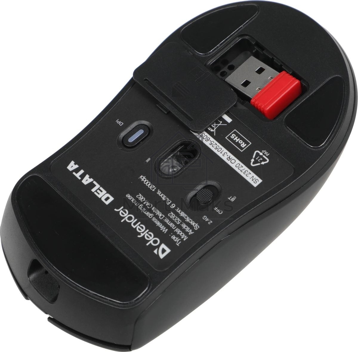 Мышь беспроводная Defender Delata GM-082 черный, 12000 dpi, радиоканал, Bluetooth, USB, кнопки - 6
