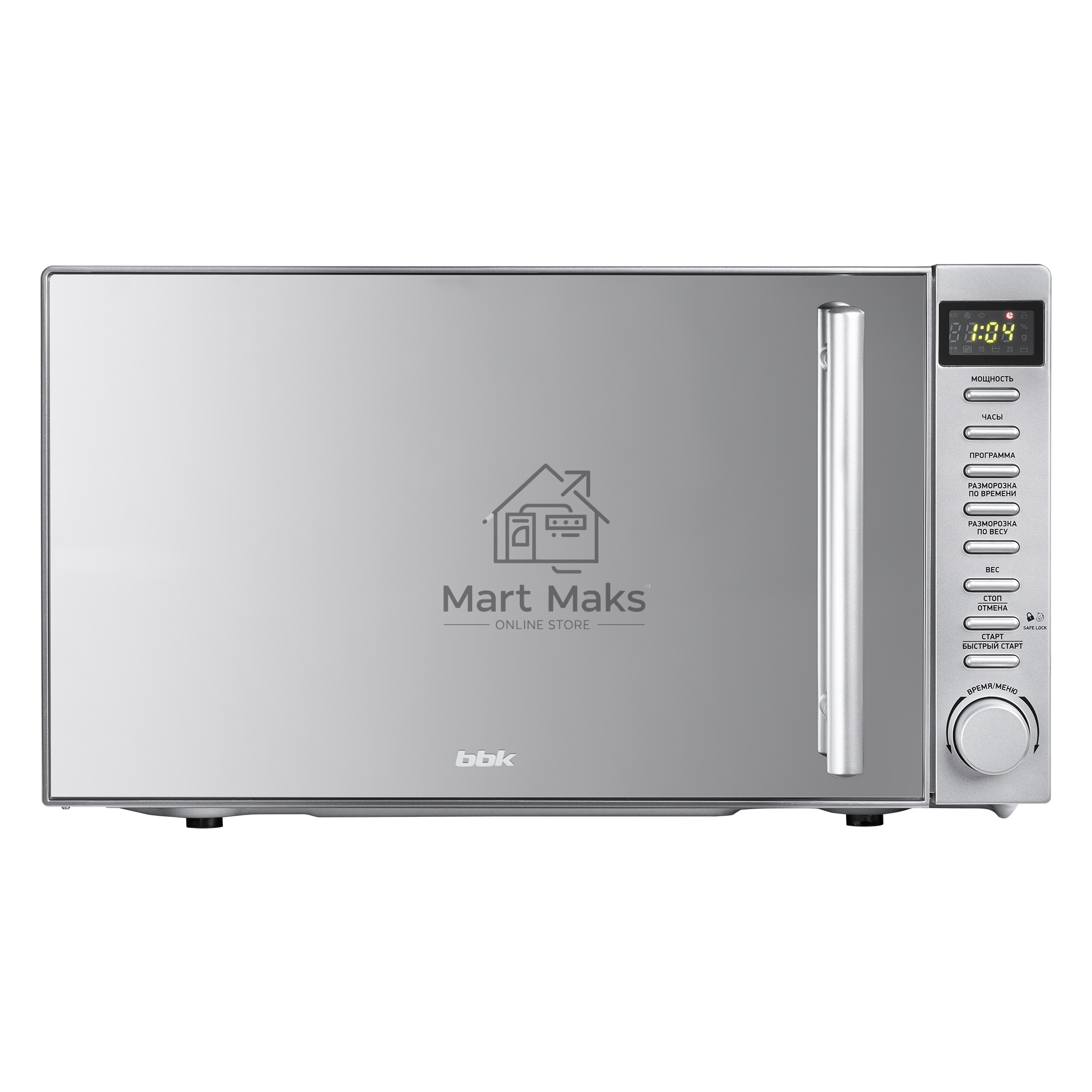 Микроволновая печь BBK 20MWS-721T/BS-M серебристый, 20 л, 700 Вт, переключатели - кнопки, поворотный механизм