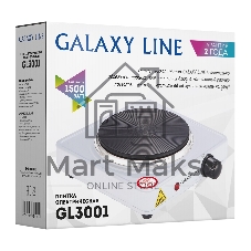 Плита настольная электрическая Galaxy Line GL3001 белый, 1.5 кВт, ТЭН, конфорки - 1, эмаль, поворотные переключатели