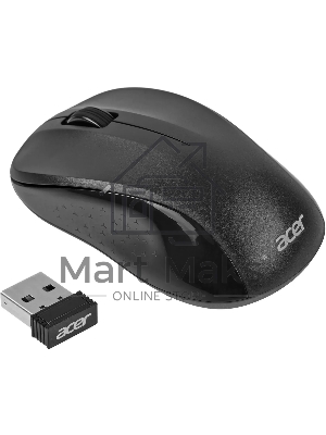 Мышь беспроводная Acer OMR302 черный, 1200 dpi, радиоканал, USB, кнопки - 3