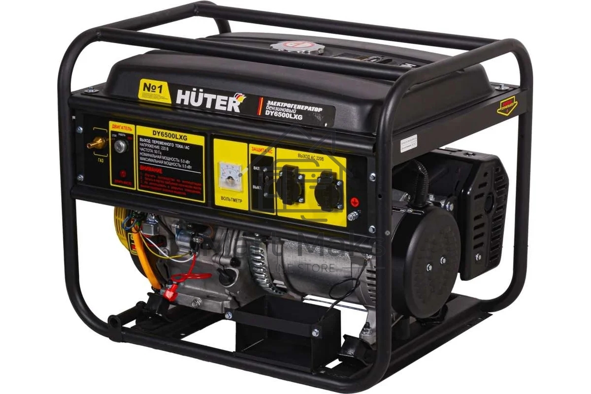 Электрогенератор бензиновый гибридный Huter DY6500LXG, 5 кВт, 71 дБ, 75 кг